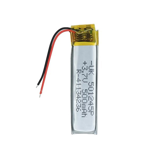 Battery for Bluetooth Speaker, IoT Devices & DIY Electronics 501245 / 501245P 3.7V 500mAh Li-Polymer (LiPo) Rechargeable Battery