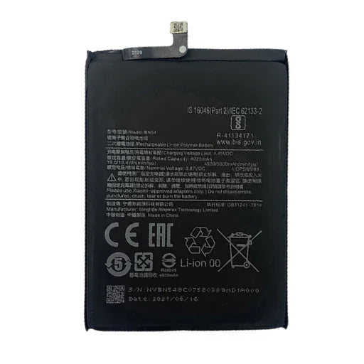 Battery for Xiaomi Redmi Note 9T BM54 - Indclues