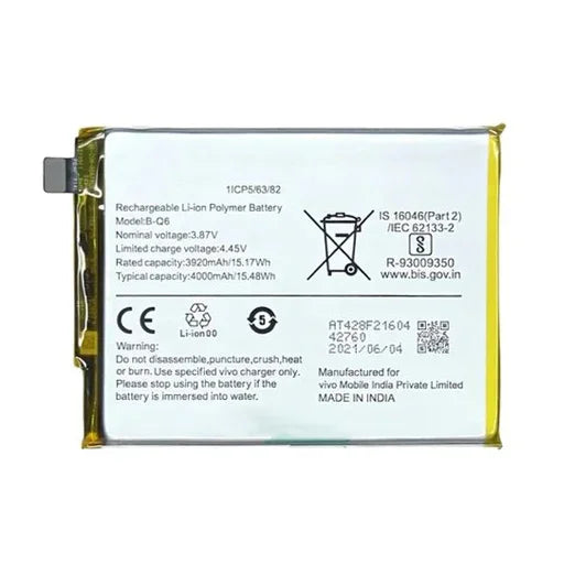 Battery for Vivo V21e 5G (V2055) B-Q6 - Indclues