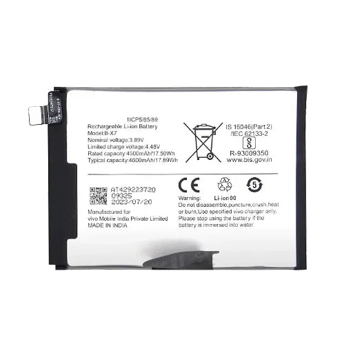 Battery for Vivo iQOO Z7 Pro 5G (I2301) B-X7 - Indclues