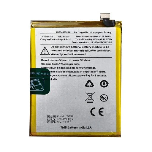 Battery for Lava Yuva 2 Pro (LZX408) LBP14870084 - Indclues