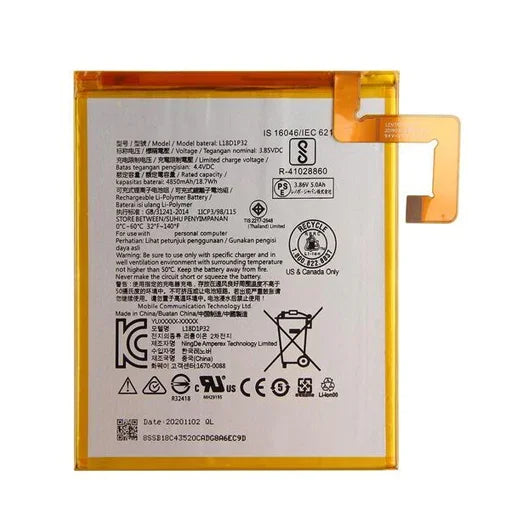 Battery for Lenovo Tab M10 (TB-X605) L18D1P32 - Indclues