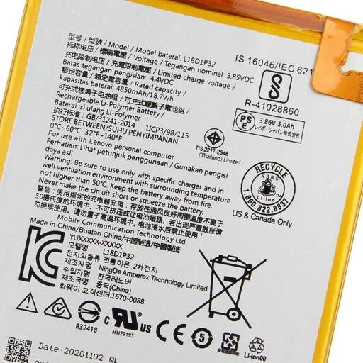 Battery for Lenovo Tab M10 (TB-X605) L18D1P32 - Indclues