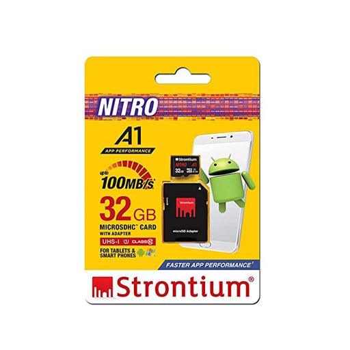 Strontium Nitro A1 32GB Micro SDHC Memory Card 100MB/s A1 UHS-I U1 Class 10 with Adapter - Indclues