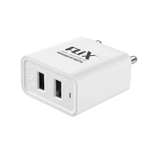 Flix Beetel XWC-63D 2.4 A Multiport Mobile Charger with USB Cable - Indclues