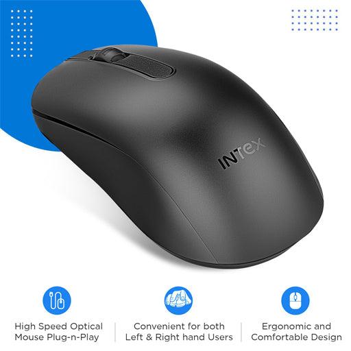 Intex ECO-8 Wired Optical USB 2.0 Mouse for Windows/Mac - Indclues