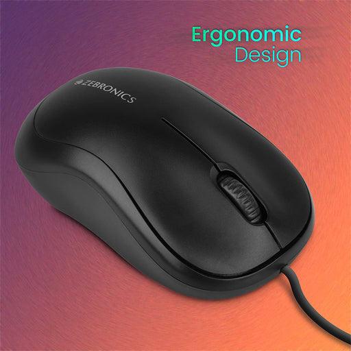 ZEBRONICS Zeb-Comfort Wired USB Mouse for Windows/Mac - Indclues