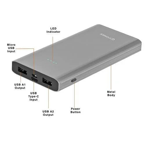 Gionee 10000mAh Li-Polymer Power Bank PB10K2 (Fast Charging, 12W) - Indclues