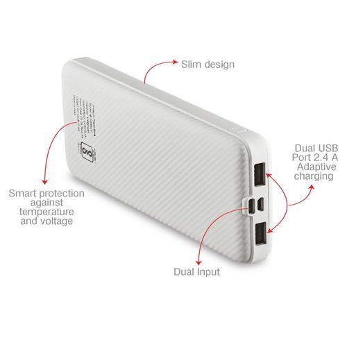 iBall 10000mAh Li-Polymer Power Bank IB-10000LP (White) - Indclues
