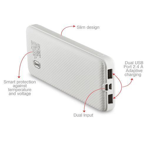 iBall 10000mAh Li-Polymer Power Bank IB-10000LP (White) - Indclues