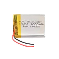 Battery for IoT Modules, GPS Trackers, Bluetooth Gadgets & DIY Electronics 503035P 3.7V 1000mAh Li-Polymer (LiPo) Rechargeable Battery (Pack of 2)