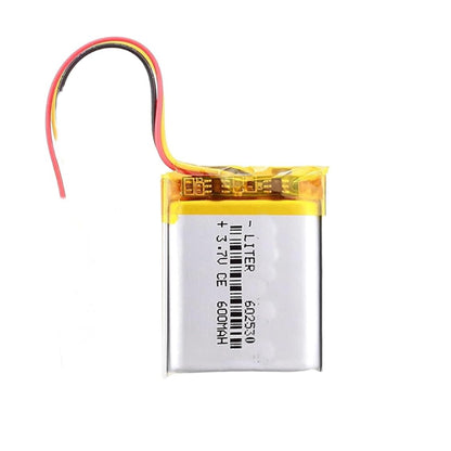 Battery for Bluetooth Speakers, RC Toys & DIY Electronics 602530P 3.7V 600mAh Li-Polymer (LiPo) Battery