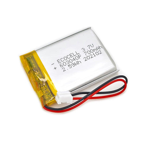 Battery for Bluetooth Speaker, RC Drone & DIY Electronics 603040P 3.7V 700mAh Li-Polymer (LiPo) Rechargeable Battery