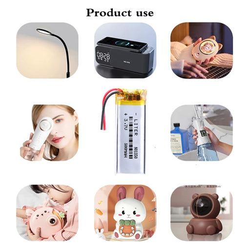 Battery for Bluetooth Speaker 801350 / 801350P 3.7V 500mAh Li-Polymer (LiPo) Rechargeable Battery