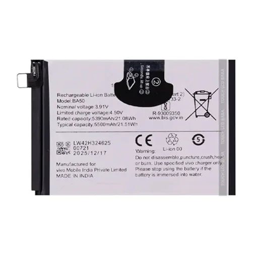 Battery for iQOO Z9s 5G (I2403) BA50