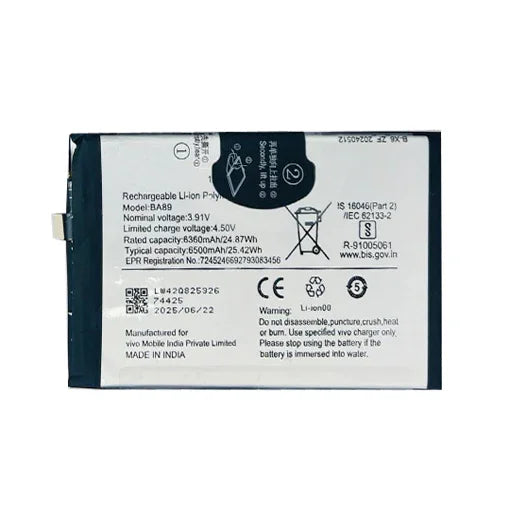 Battery for Vivo Y39 5G (V2443 / V2436) BA89 - Indclues