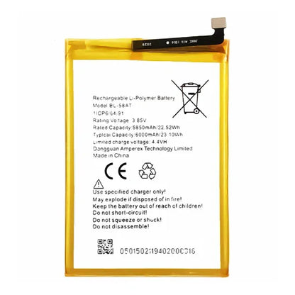 Battery for Tecno Pouvoir 3 Plus BL-58AT - Indclues