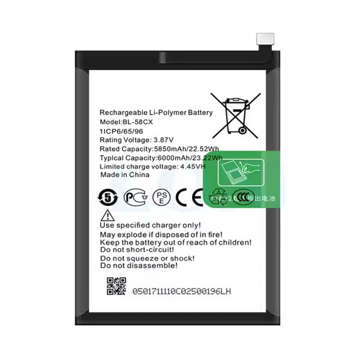 Battery for Infinix Hot 10i (X659B / X658E / X658B) BL-58CX