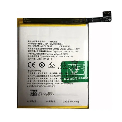 Battery for Oppo A95 BLP839 - Indclues