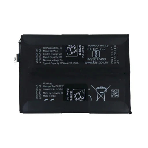 Battery for OnePlus Ace 3 BLPA33 - Indclues
