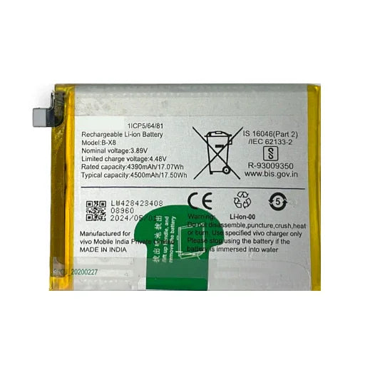 Battery for Vivo T2 5G (V2240 / V2222) B-X8 - Indclues