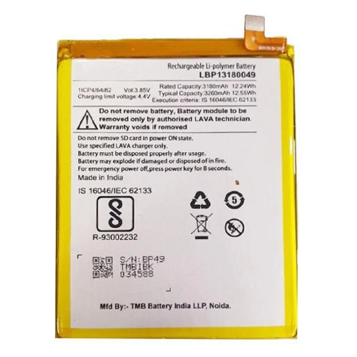 Battery for Lava Z92 LBP13180049