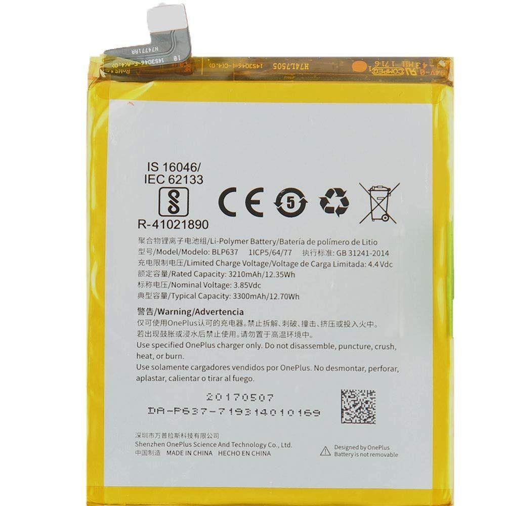 Battery for Oneplus 5T BLP637 - Indclues