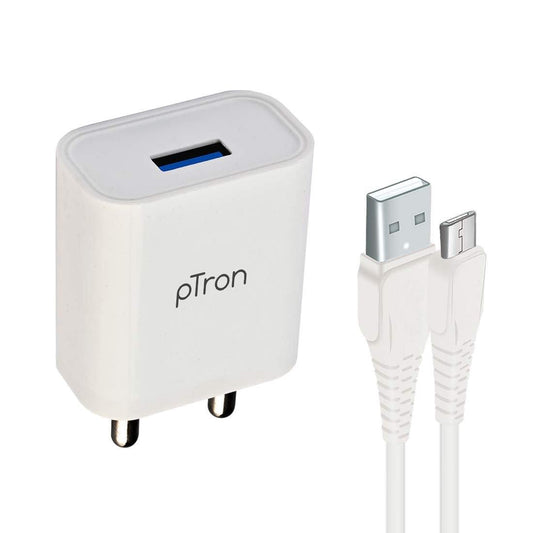 pTron Volta 12W Single USB Smart Fast Charger for Android Devices - Indclues
